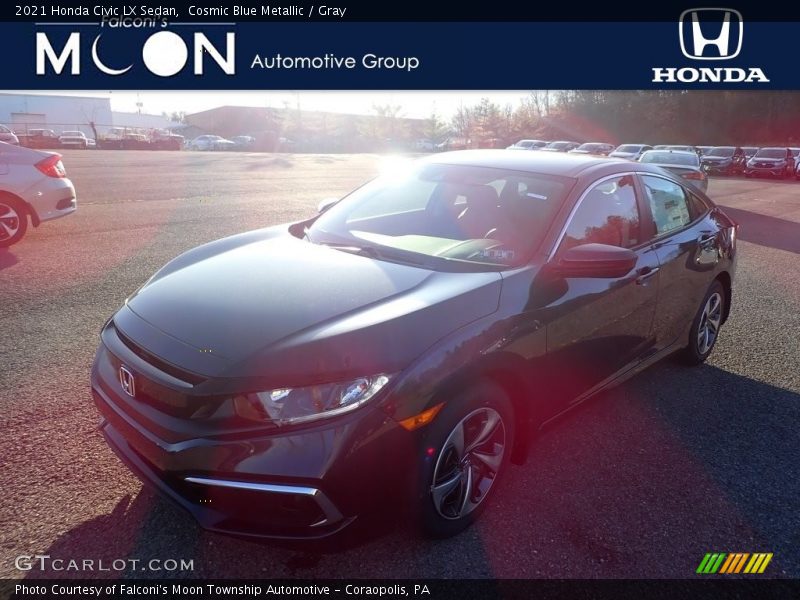Cosmic Blue Metallic / Gray 2021 Honda Civic LX Sedan