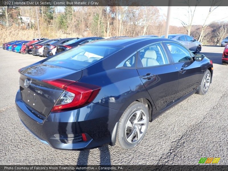 Cosmic Blue Metallic / Gray 2021 Honda Civic LX Sedan