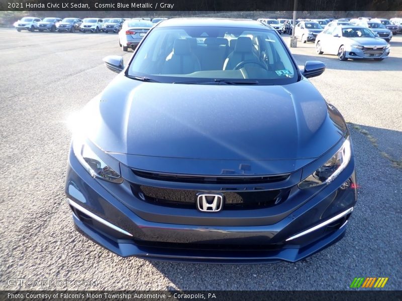 Cosmic Blue Metallic / Gray 2021 Honda Civic LX Sedan