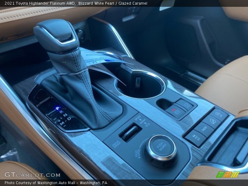 Blizzard White Pearl / Glazed Caramel 2021 Toyota Highlander Platinum AWD