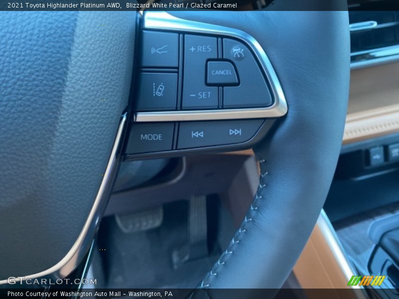 Blizzard White Pearl / Glazed Caramel 2021 Toyota Highlander Platinum AWD