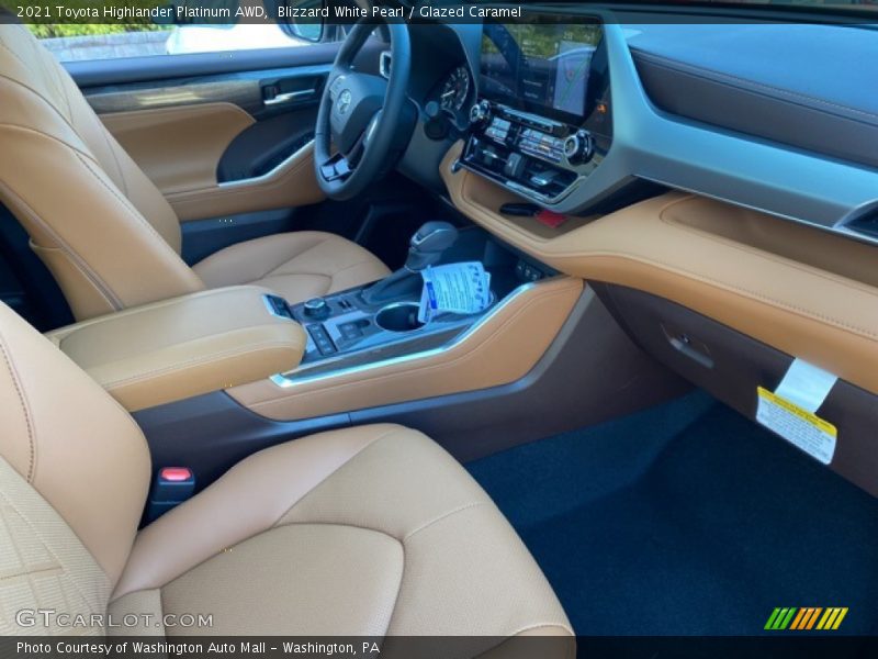 Blizzard White Pearl / Glazed Caramel 2021 Toyota Highlander Platinum AWD