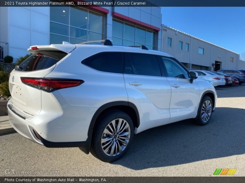 Blizzard White Pearl / Glazed Caramel 2021 Toyota Highlander Platinum AWD