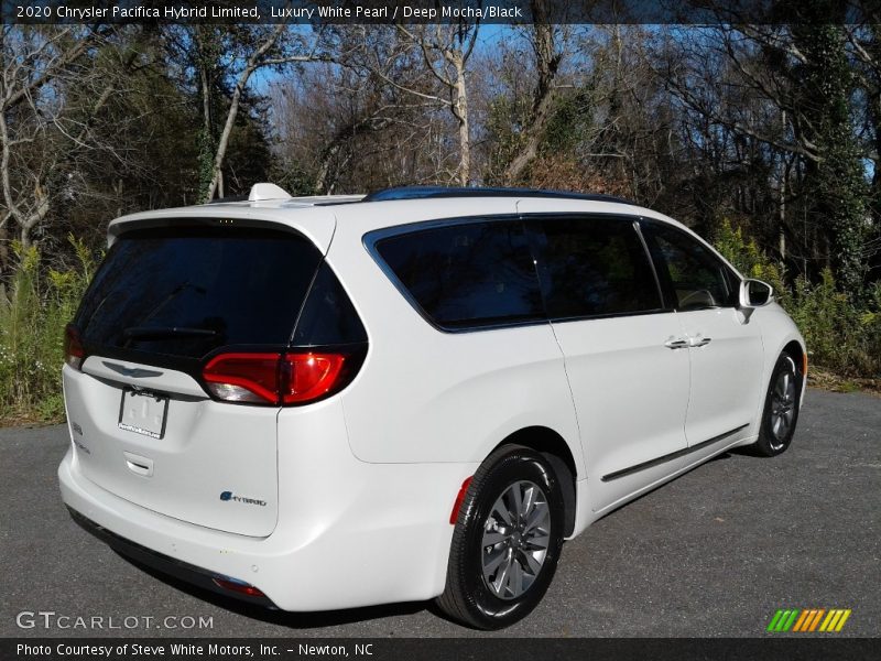 Luxury White Pearl / Deep Mocha/Black 2020 Chrysler Pacifica Hybrid Limited