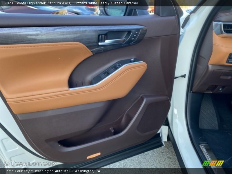 Blizzard White Pearl / Glazed Caramel 2021 Toyota Highlander Platinum AWD