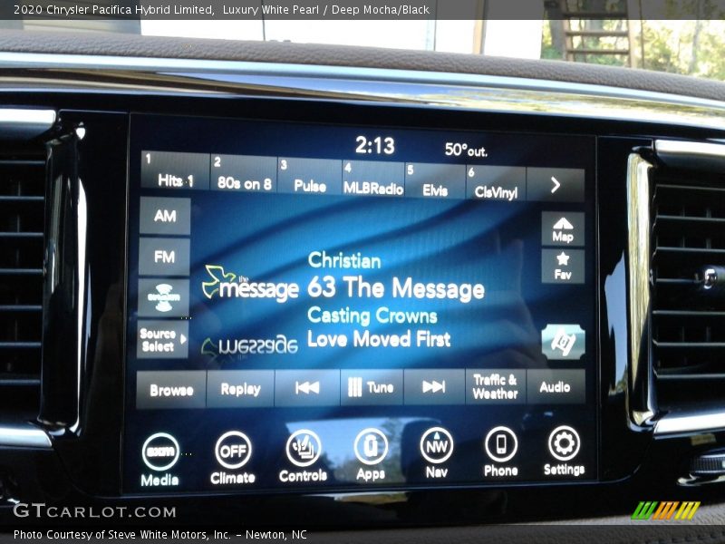 Luxury White Pearl / Deep Mocha/Black 2020 Chrysler Pacifica Hybrid Limited