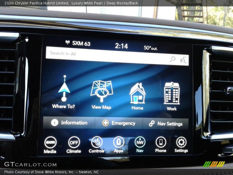 Luxury White Pearl / Deep Mocha/Black 2020 Chrysler Pacifica Hybrid Limited