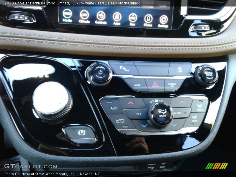 Luxury White Pearl / Deep Mocha/Black 2020 Chrysler Pacifica Hybrid Limited
