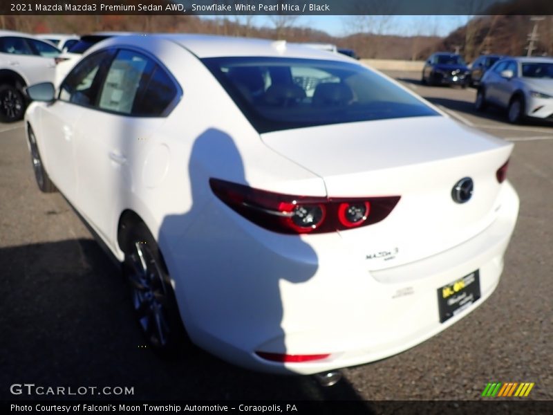 Snowflake White Pearl Mica / Black 2021 Mazda Mazda3 Premium Sedan AWD