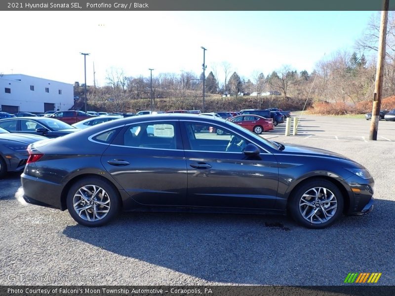 Portofino Gray / Black 2021 Hyundai Sonata SEL