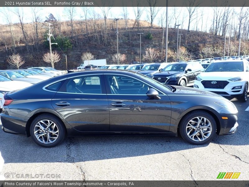 Portofino Gray / Black 2021 Hyundai Sonata SEL