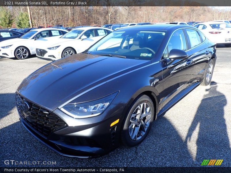 Portofino Gray / Black 2021 Hyundai Sonata SEL