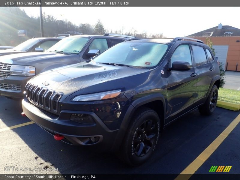 Brilliant Black Crystal Pearl / Black 2016 Jeep Cherokee Trailhawk 4x4