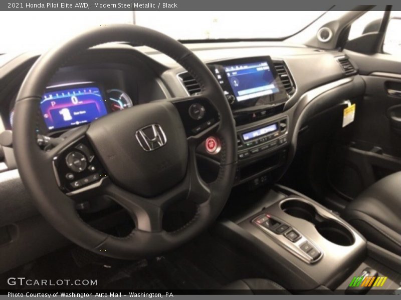 Modern Steel Metallic / Black 2021 Honda Pilot Elite AWD