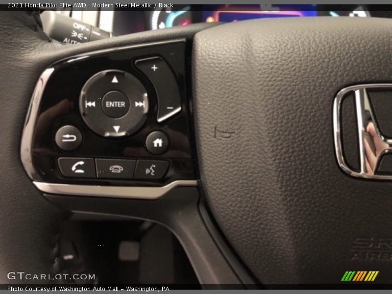 Modern Steel Metallic / Black 2021 Honda Pilot Elite AWD