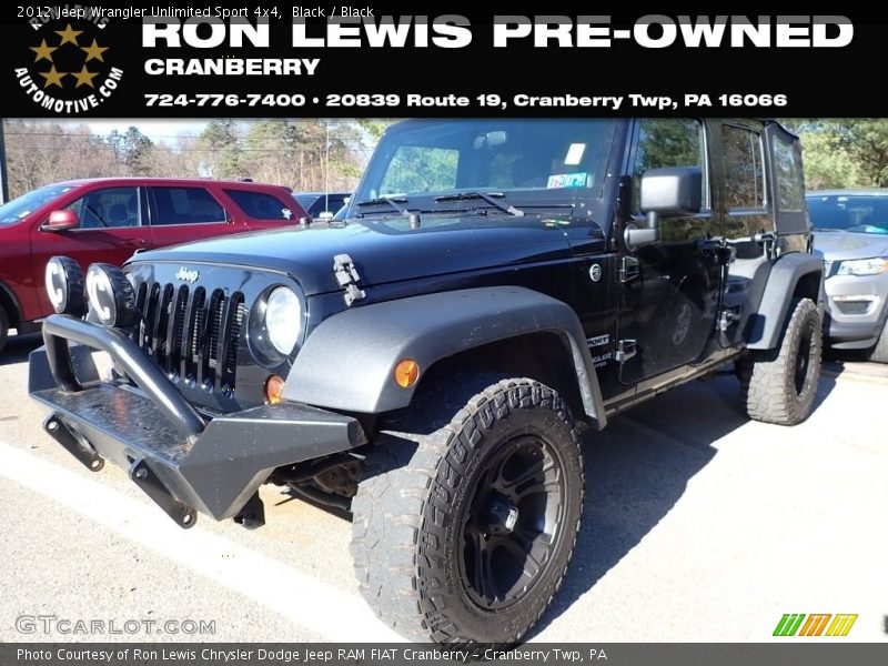 Black / Black 2012 Jeep Wrangler Unlimited Sport 4x4