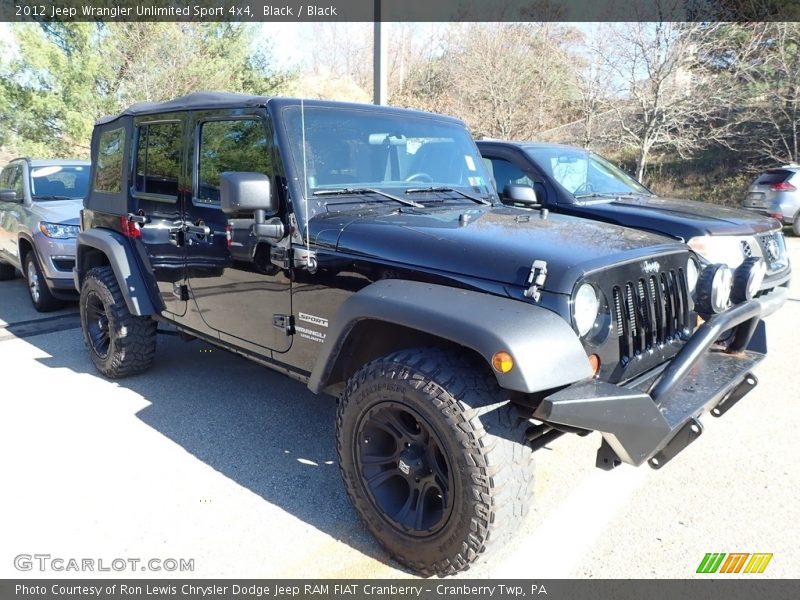 Black / Black 2012 Jeep Wrangler Unlimited Sport 4x4
