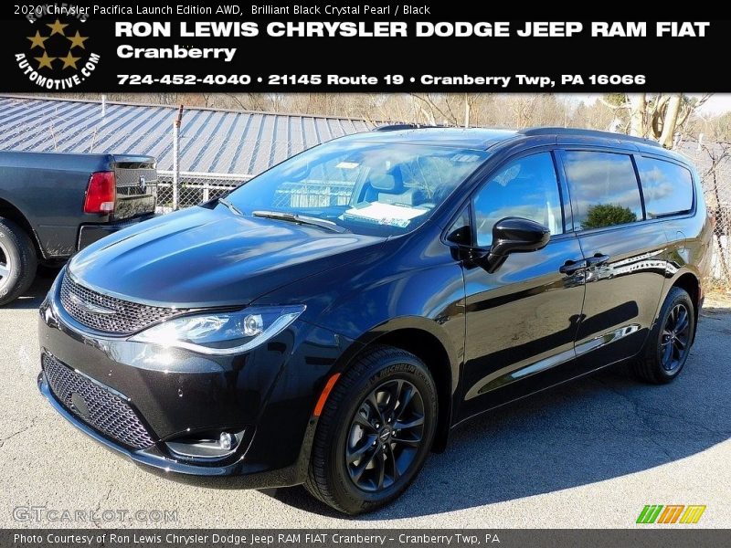 Brilliant Black Crystal Pearl / Black 2020 Chrysler Pacifica Launch Edition AWD