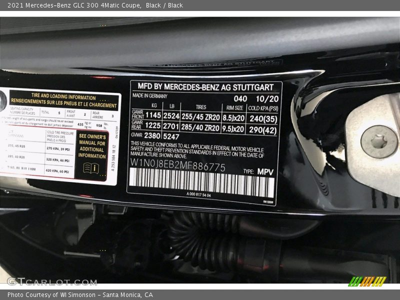 Black / Black 2021 Mercedes-Benz GLC 300 4Matic Coupe