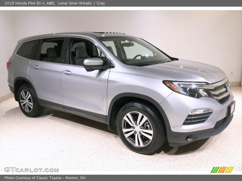 Lunar Silver Metallic / Gray 2018 Honda Pilot EX-L AWD