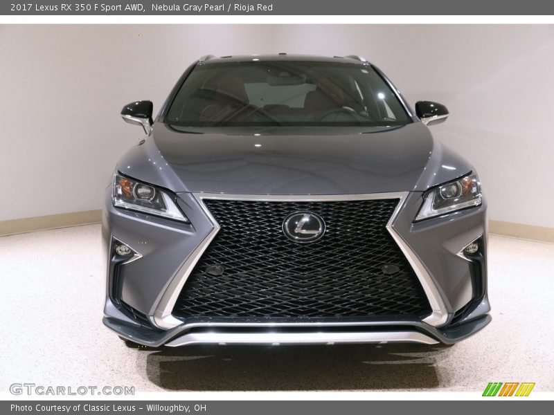 Nebula Gray Pearl / Rioja Red 2017 Lexus RX 350 F Sport AWD