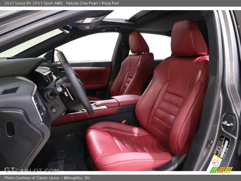 Nebula Gray Pearl / Rioja Red 2017 Lexus RX 350 F Sport AWD