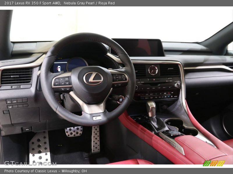 Nebula Gray Pearl / Rioja Red 2017 Lexus RX 350 F Sport AWD