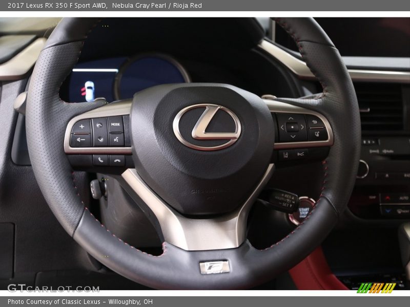 Nebula Gray Pearl / Rioja Red 2017 Lexus RX 350 F Sport AWD