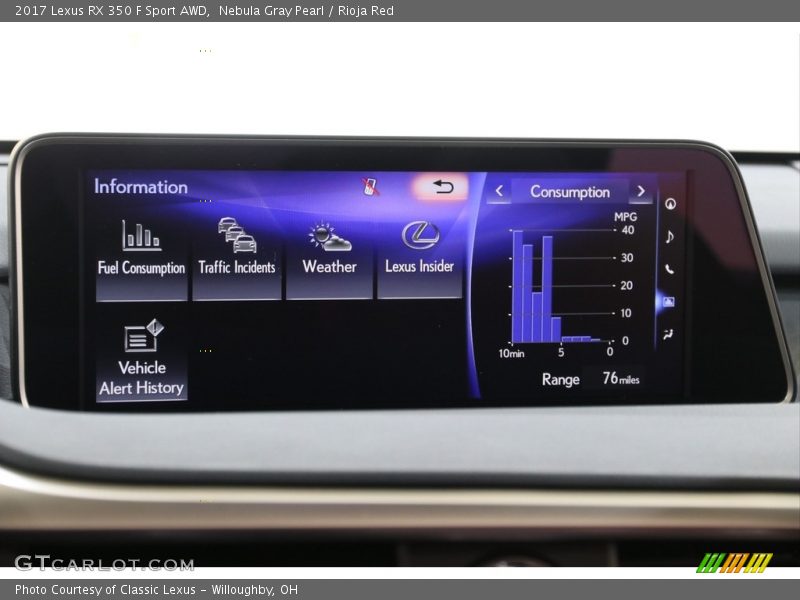 Nebula Gray Pearl / Rioja Red 2017 Lexus RX 350 F Sport AWD