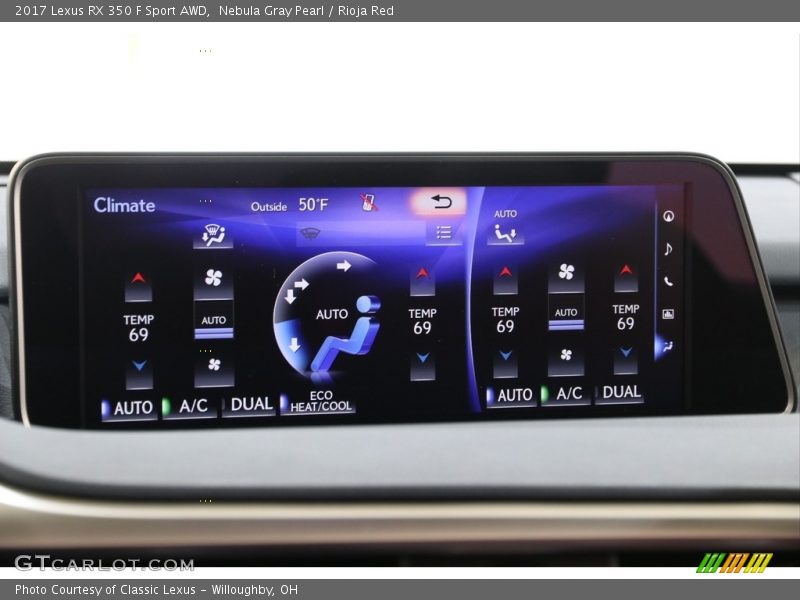 Nebula Gray Pearl / Rioja Red 2017 Lexus RX 350 F Sport AWD