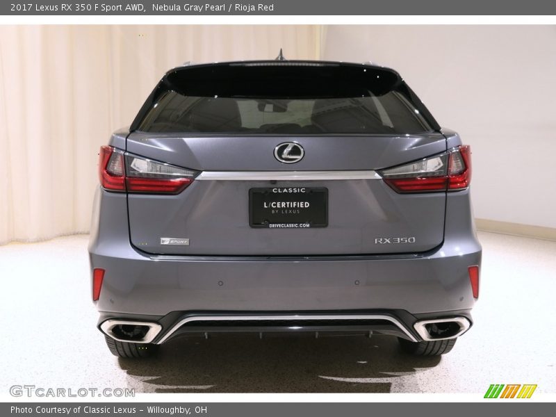 Nebula Gray Pearl / Rioja Red 2017 Lexus RX 350 F Sport AWD