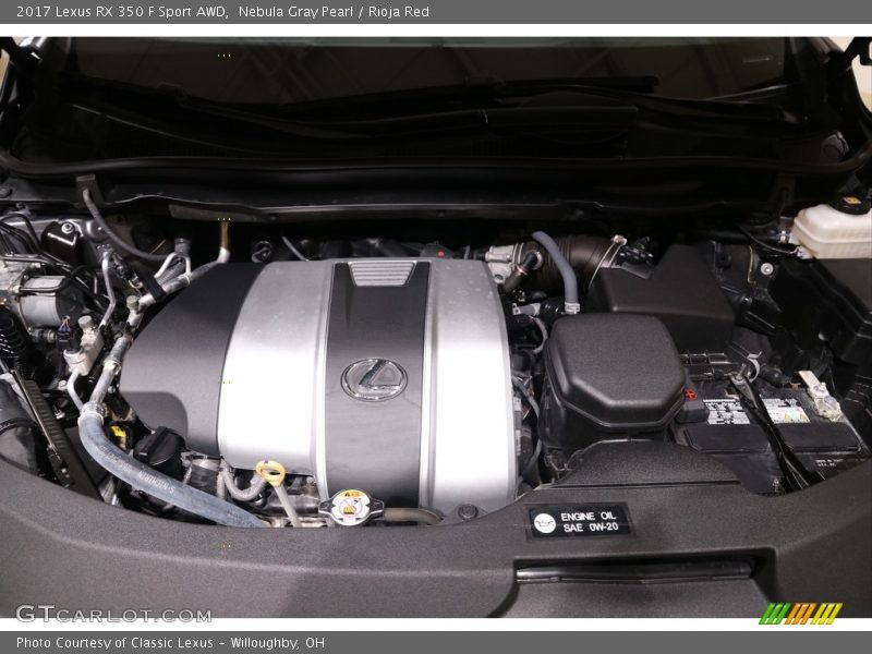 Nebula Gray Pearl / Rioja Red 2017 Lexus RX 350 F Sport AWD