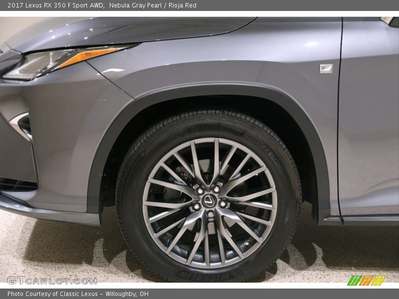 Nebula Gray Pearl / Rioja Red 2017 Lexus RX 350 F Sport AWD
