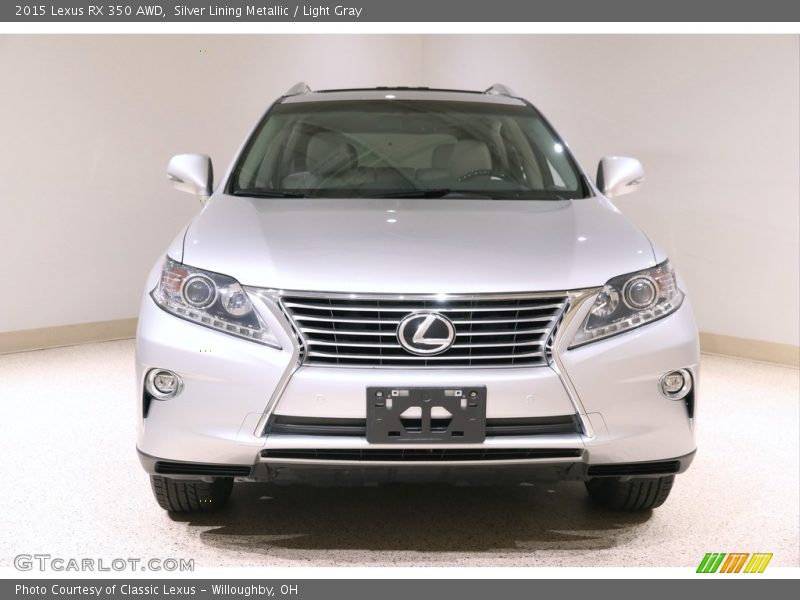 Silver Lining Metallic / Light Gray 2015 Lexus RX 350 AWD