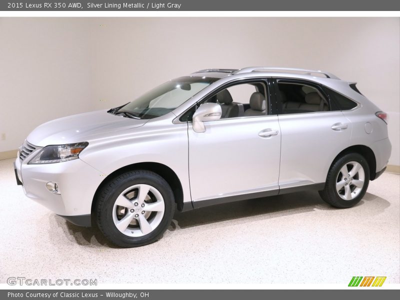Silver Lining Metallic / Light Gray 2015 Lexus RX 350 AWD