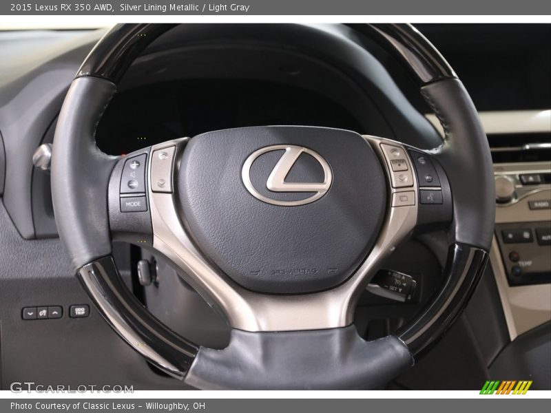 Silver Lining Metallic / Light Gray 2015 Lexus RX 350 AWD