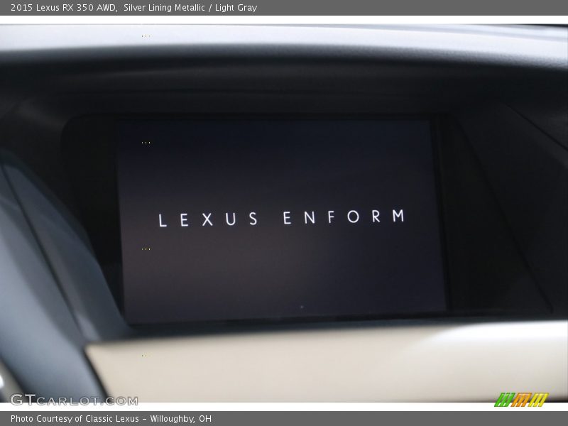 Silver Lining Metallic / Light Gray 2015 Lexus RX 350 AWD