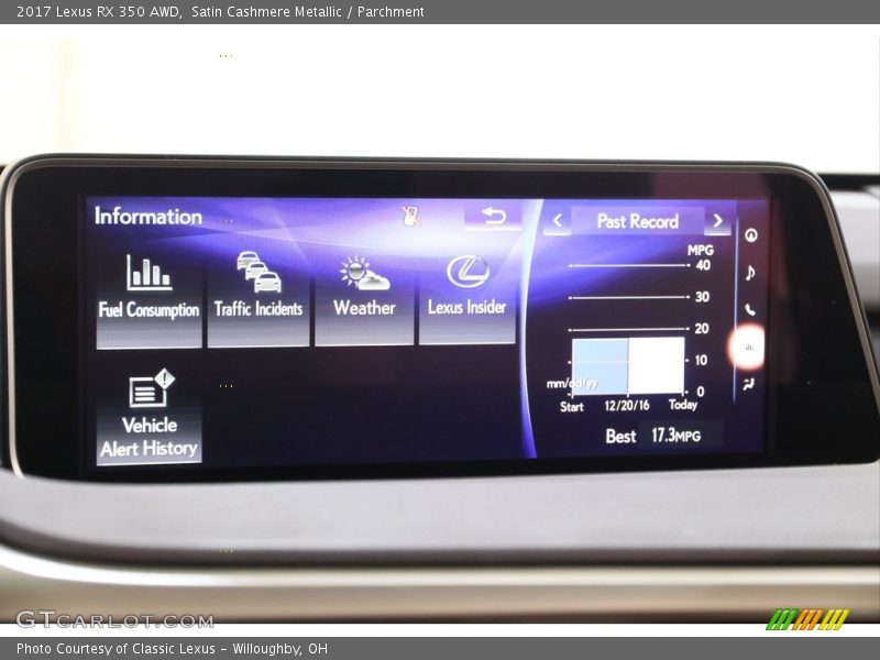 Satin Cashmere Metallic / Parchment 2017 Lexus RX 350 AWD