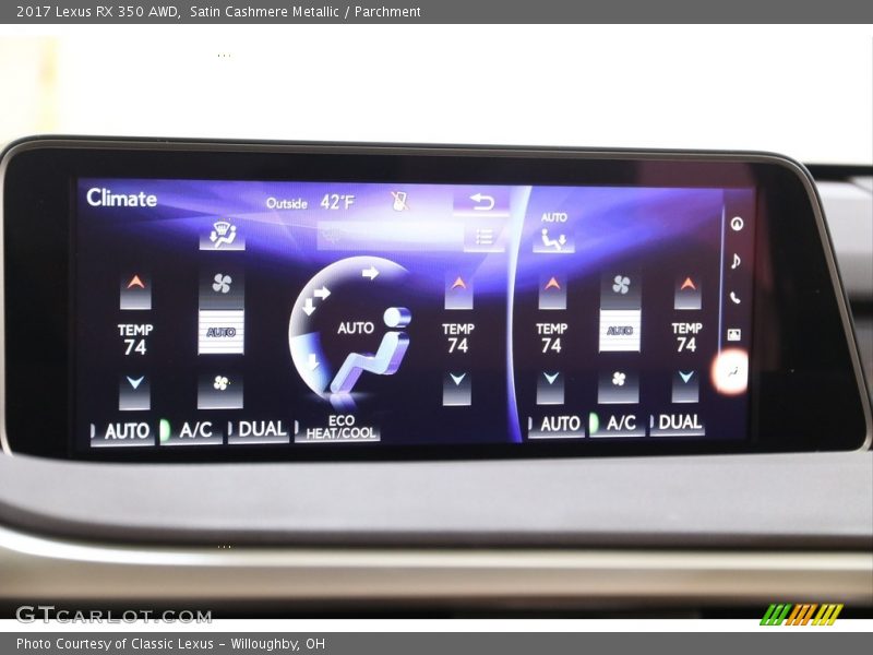 Satin Cashmere Metallic / Parchment 2017 Lexus RX 350 AWD