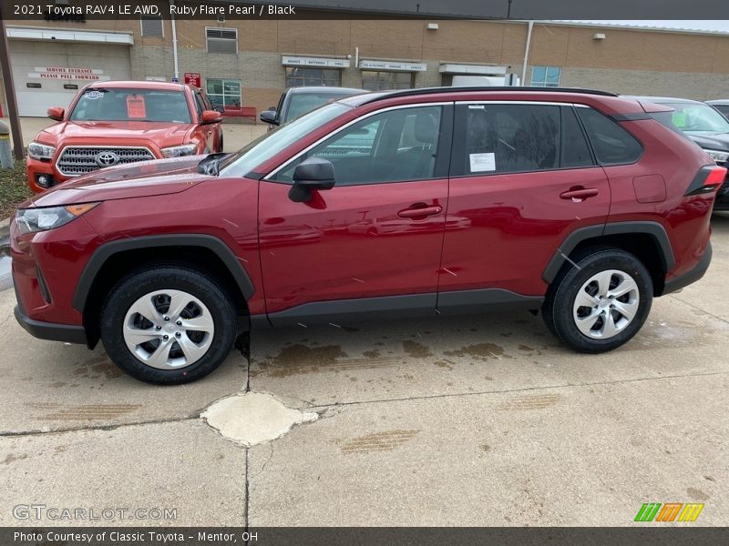 Ruby Flare Pearl / Black 2021 Toyota RAV4 LE AWD