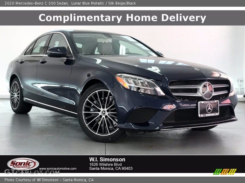 Lunar Blue Metallic / Silk Beige/Black 2020 Mercedes-Benz C 300 Sedan