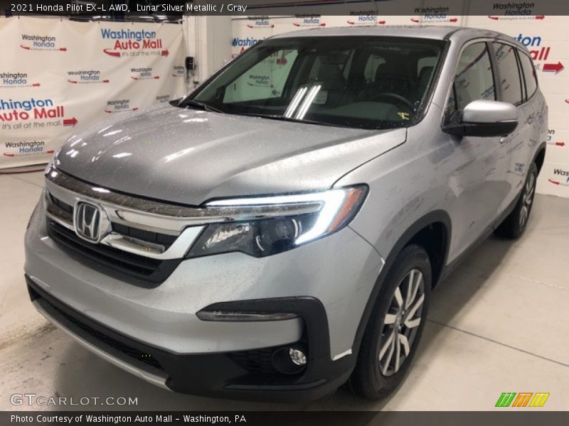 Lunar Silver Metallic / Gray 2021 Honda Pilot EX-L AWD