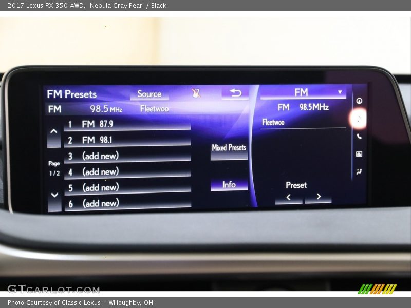 Nebula Gray Pearl / Black 2017 Lexus RX 350 AWD