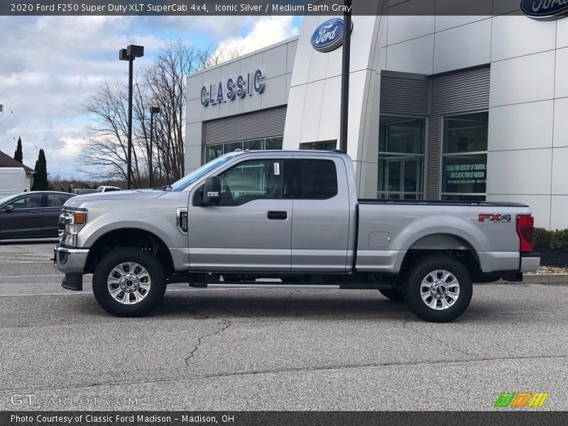 Iconic Silver / Medium Earth Gray 2020 Ford F250 Super Duty XLT SuperCab 4x4