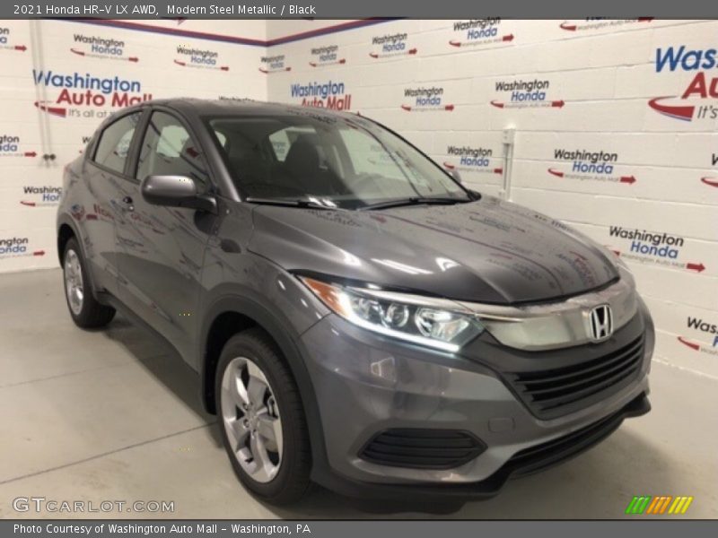 Modern Steel Metallic / Black 2021 Honda HR-V LX AWD