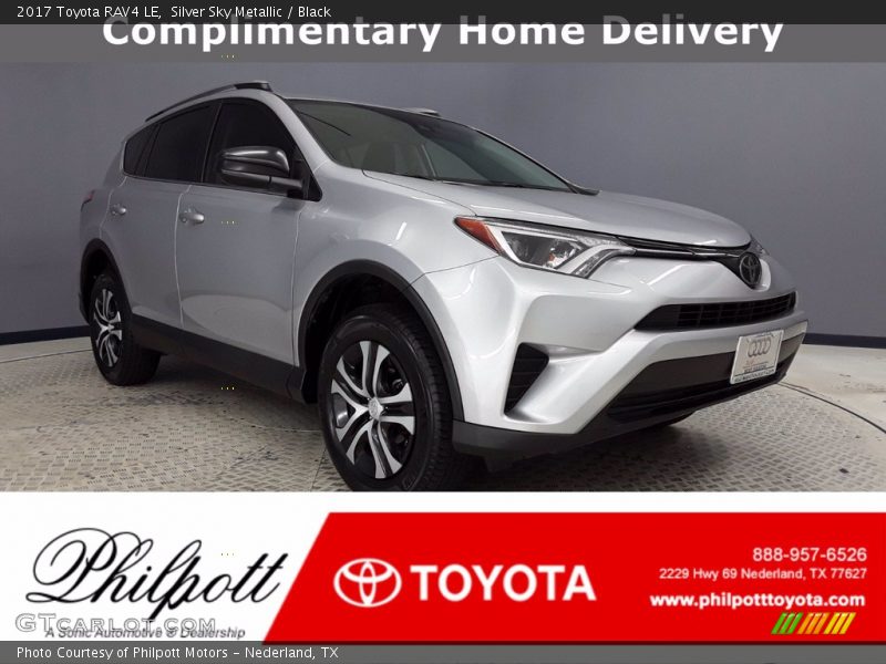 Silver Sky Metallic / Black 2017 Toyota RAV4 LE