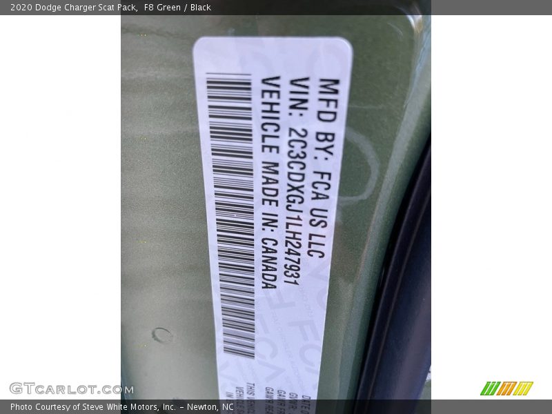 F8 Green / Black 2020 Dodge Charger Scat Pack