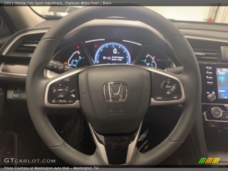 Platinum White Pearl / Black 2021 Honda Civic Sport Hatchback