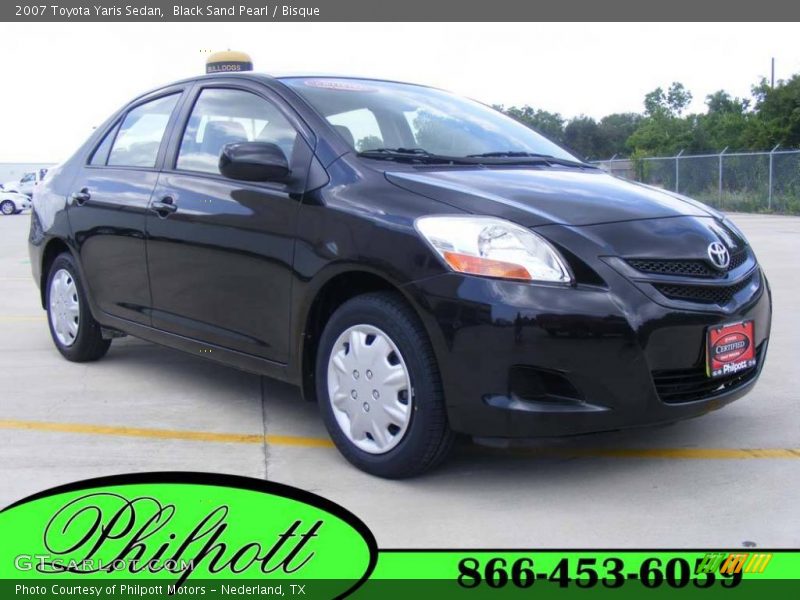 Black Sand Pearl / Bisque 2007 Toyota Yaris Sedan