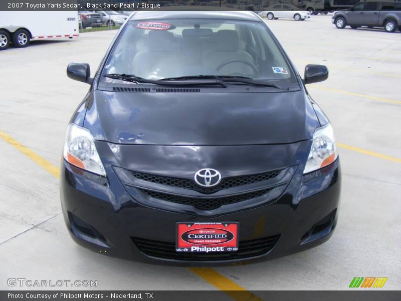 Black Sand Pearl / Bisque 2007 Toyota Yaris Sedan